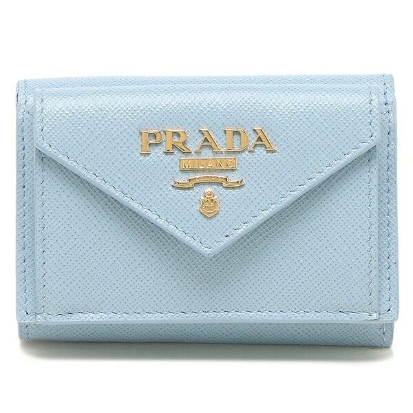 PRADA プラダ 三つ折り財布 サフィアーノ ミニ財布 レディース PRADA プラダ 三つ折り財布 サフィアーノ ミニ財布 レディース