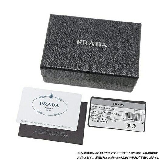 【良品】PRADA プラダ　サフィアーノ　財布 三つ折り　ギャランティーカード プラダ PRADA 財布 三つ折り財布 小銭入れ付き ミニ財布
