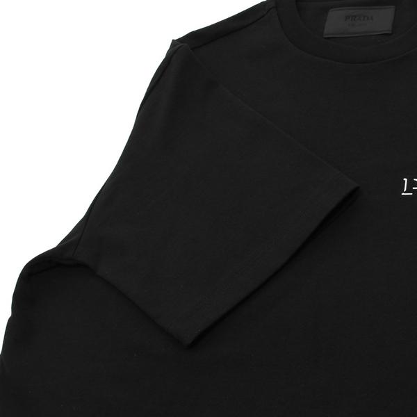 PRADA プラダ Tシャツ カットソー ブラック メンズ UJN896 14K7