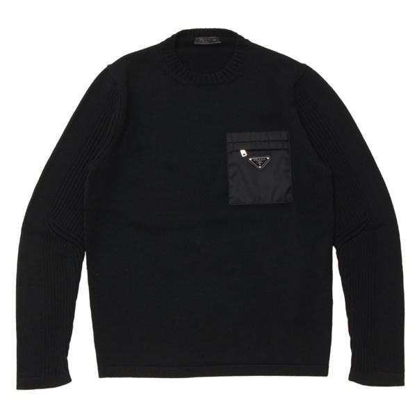 プラダ ニット セーター トライアングルロゴ ブラック メンズ PRADA UMB049 1W4X F0002 S202の画像