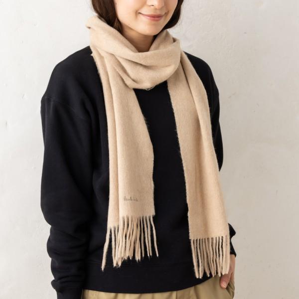 美品 Paul Smith フェイクファー マフラー マルチストライプ ベージュ