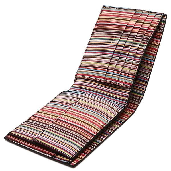 Paul Smith ポールスミス 二つ折り財布 マルチストライプ ブラック 