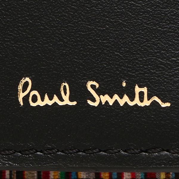 Paul Smith ポールスミス 二つ折り財布 マルチストライプ ブラック 