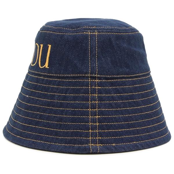 PATOU パトゥ 帽子 バケハ デニム ブルー イエロー レディース PATOU パトゥ 帽子 バケハ デニム ブルー イエロー レディース