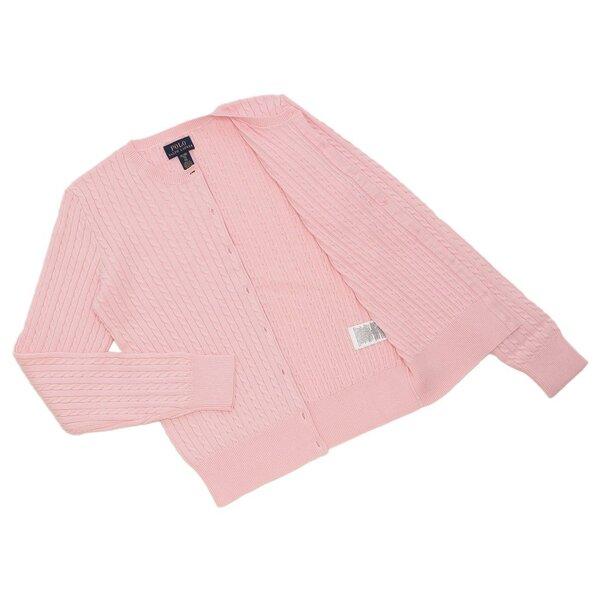 新品ラルフローレン ケーブルカーディガン M ピンク 中古・古着通販】POLO RALPH LAUREN (ポロ・ラルフローレン) コットン