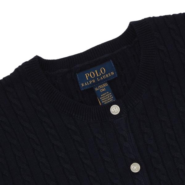 美品 ポロラルフローレン ケーブルニット カーディガン 長袖 ネイビー　xl POLO RALPH LAUREN ポロラルフローレン カーディガン ケーブル