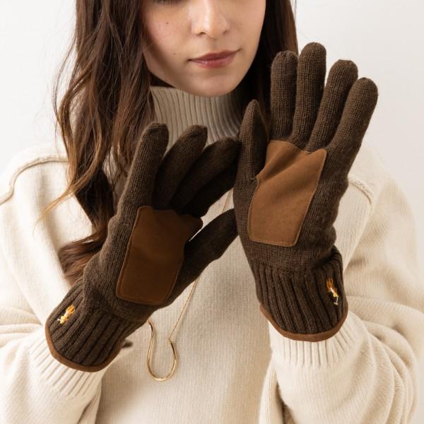 Polo Ralph Lauren ブラウンレザー手袋 POLO RALPH LAUREN（ポロ・ラルフローレン） 手袋 グローブ ブラウン