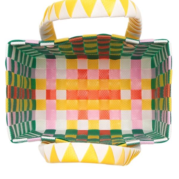 美品＊MARNI マルチカラー かごバッグ マルニマーケット MARNI マルニ かごバッグ マルチカラー ウーブン マイクロ