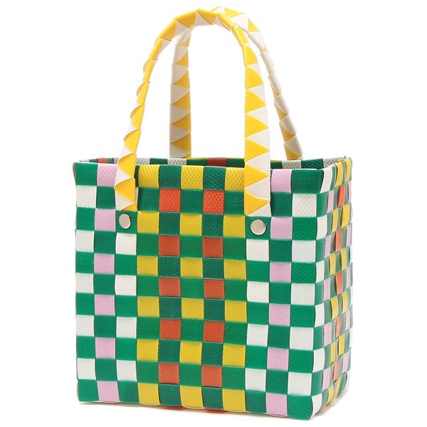 美品 MARNI かごバッグ 編み込みバッグ ハンドバッグ マルチカラー MARNI マルニ かごバッグ マルチカラー ウーブン マイクロ