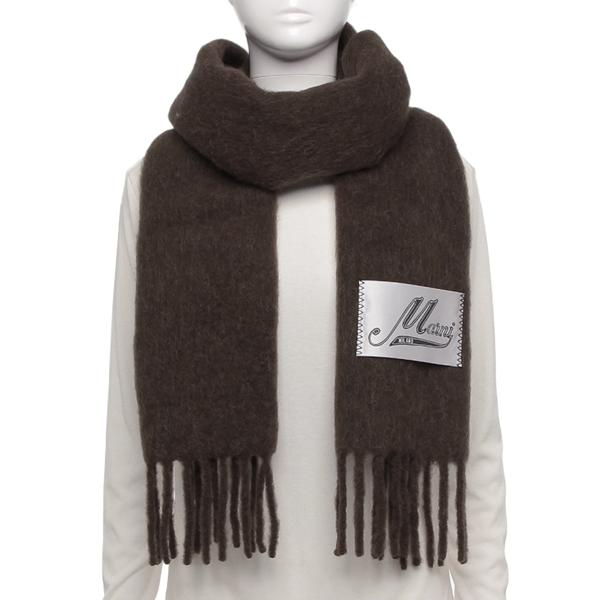 MARNI（マルニ） マフラー ロゴラベル フリンジ 大判 ストール