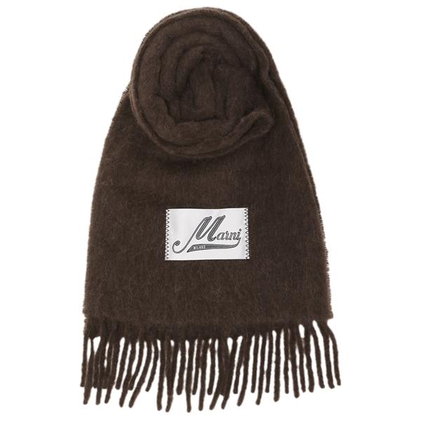 MARNI（マルニ） マフラー ロゴラベル フリンジ 大判 ストール