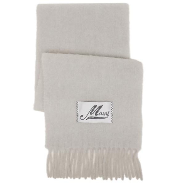 MARNI（マルニ） マフラー ロゴラベル フリンジ 大判 ストール グレー