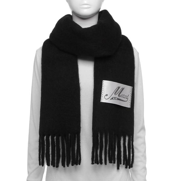 MARNI マフラー MARNI（マルニ） マフラー ロゴラベル フリンジ 大判 ストール