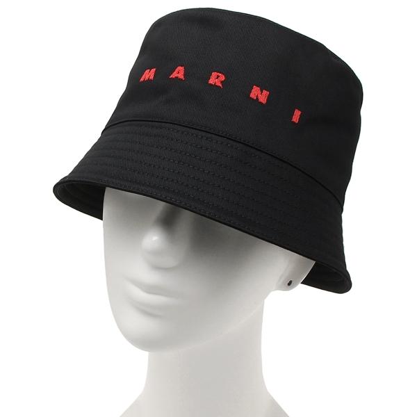 マルニ 帽子 オーガニックギャバジン ブラック メンズ MARNI CLZC0110S0 UTC311 00N99｜axes｜06