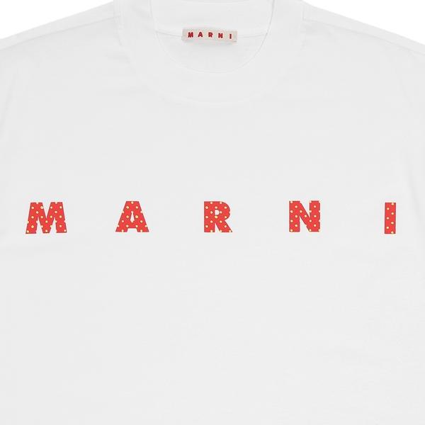 MARNI ホワイト 赤ロゴ Tシャツ　新品　未使用　タグ付 Marni T-shirt With Logo T-shirt - White/Red | Garmentory