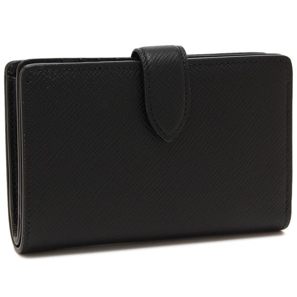 Smythson スマイソン 二つ折り財布 パナマ ブラック レディース Smythson スマイソン 二つ折り財布 パナマ ブラック レディース