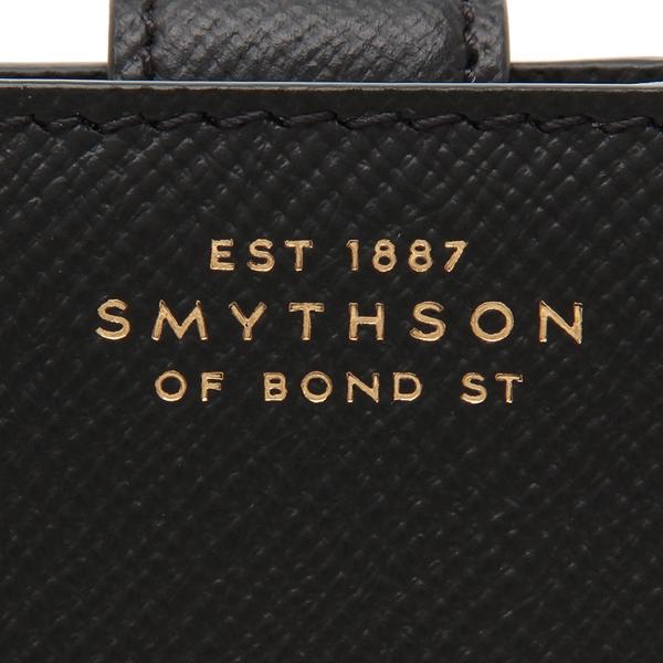 Smythson スマイソン 二つ折り財布 パナマ ブラック レディース Smythson スマイソン 二つ折り財布 パナマ ブラック レディース