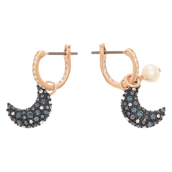 SWAROVSKI スワロフスキー ピアス 月 ネイビー シルバー SWAROVSKI スワロフスキー ピアス 月 ネイビー シルバー