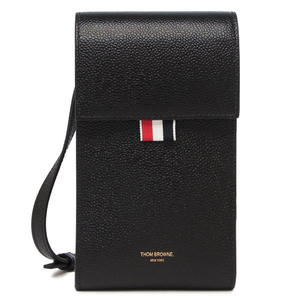 トムブラウン スマホケース THOM BROWNE フラップ イン ペブルグレイン ブラック メンズ CROSSBODY PHONE HOLDER MAC113A 00198 001の画像