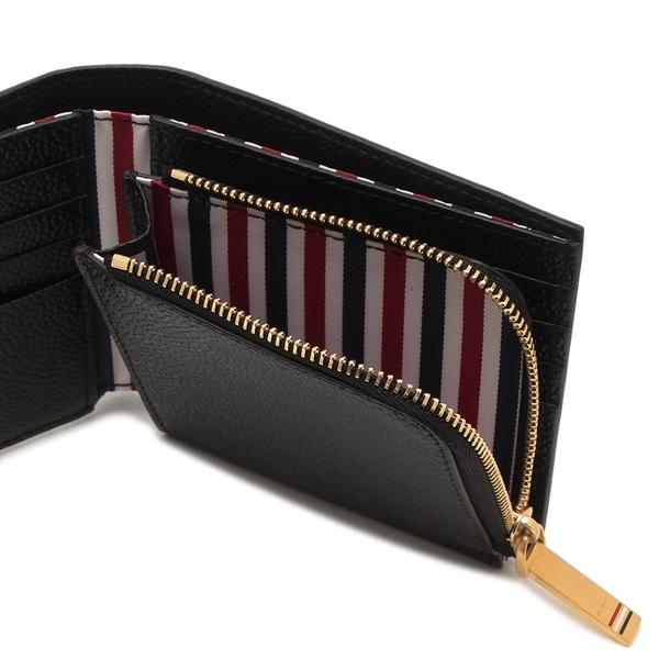 THOM BROWNE トムブラウン 二つ折り財布 ミニ財布 ブラック メンズ 