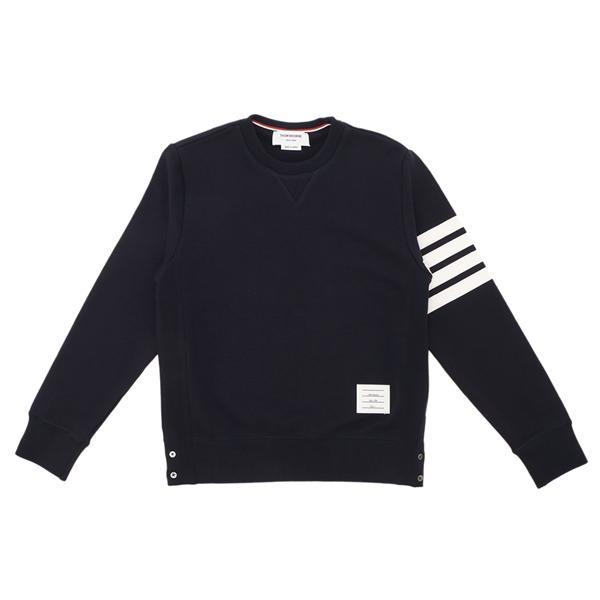 トム・ブラウン　ＸＬ ストライプ袖トレーナー（ブラック・ネイビー） THOM BROWNE（トム ブラウン） スウェット ネイビー メンズ THOM