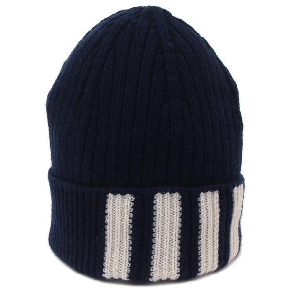 THOM BROWNE（トム ブラウン） 帽子 ビーニー ニット帽 ネイビー