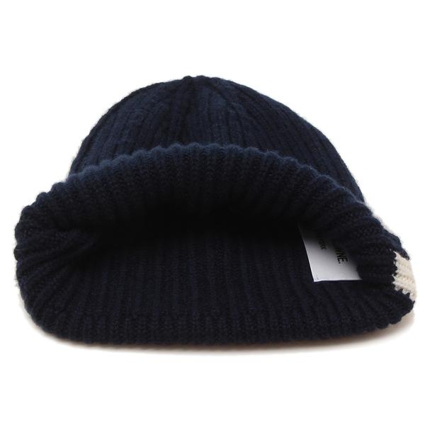 THOM BROWNE（トム ブラウン） 帽子 ビーニー ニット帽 ネイビー