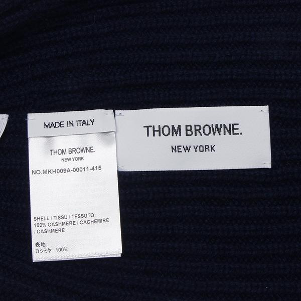 THOM BROWNE（トム ブラウン） 帽子 ビーニー ニット帽 ネイビー