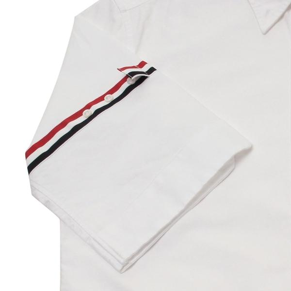 トムブラウン シャツ THOM BROWNE クラシックフィット ショートスリーブ オックスフォード シャツ ホワイト メンズ MWS242A F0313 100の画像