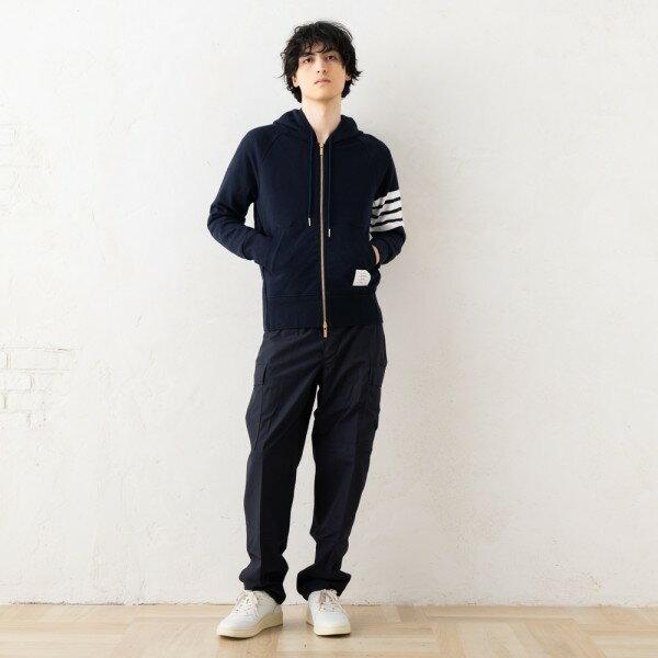 【定価15万】トムブラウン 千鳥格子 ストライプ ジップアップフーディー THOM BROWNE（トム ブラウン） パーカー フーディー 4-バー ジップ