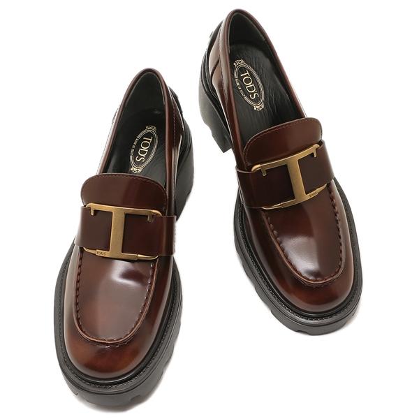 トッズ ローファー オックスフォード Tタイムレス ロゴ Tチャーム ブラウン レディース TODS XXW08D0EU50 SHA S003の画像