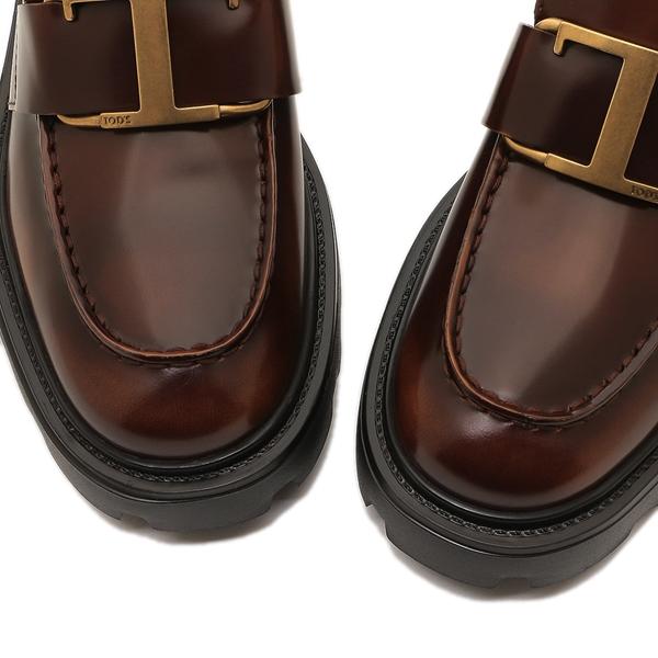 トッズ ローファー オックスフォード Tタイムレス ロゴ Tチャーム ブラウン レディース TODS XXW08D0EU50 SHA S003の画像