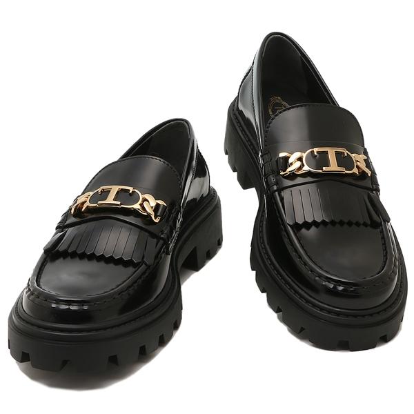 ケ*ト様 ✨美品✨TOD'S トッズ ダブルT ローファー モカシン ブラック TOD'S トッズ ローファー オックスフォード フリンジ ブラック