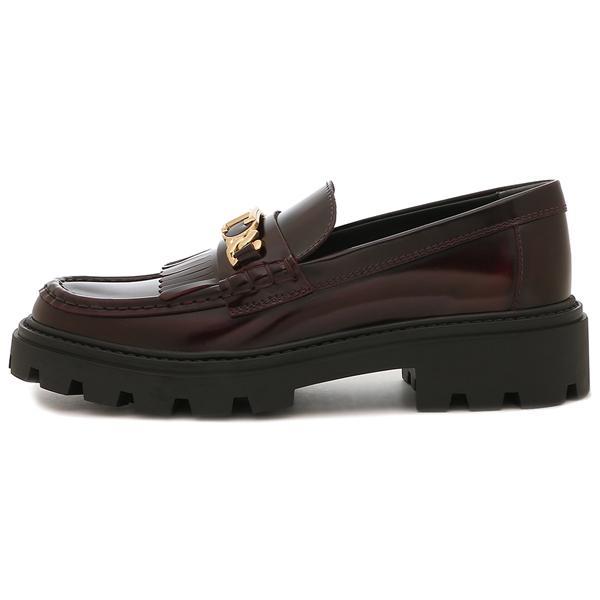 トッズ ローファー オックスフォード Tチェーン フリンジ ブラウン レディース TODS XXW08J0GF80 SHA R810の画像