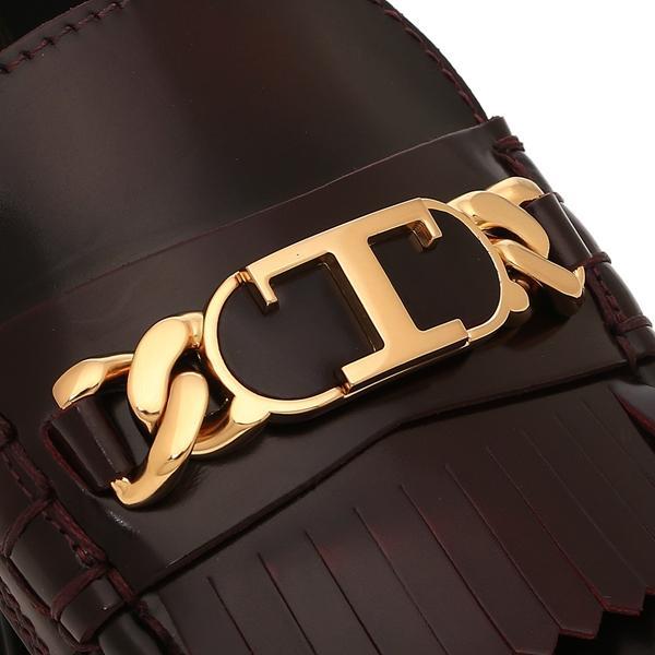 トッズ ローファー オックスフォード Tチェーン フリンジ ブラウン レディース TODS XXW08J0GF80 SHA R810の画像
