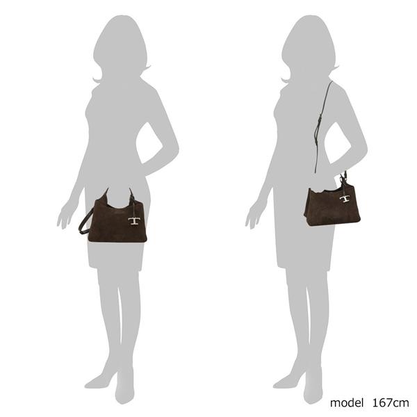トッズ ハンドバッグ ショルダーバッグ T タイムレス スエード マイクロ Tチャーム ブラウン レディース TOD'S XBWAPAEL000 P3A 0ZQ7の画像