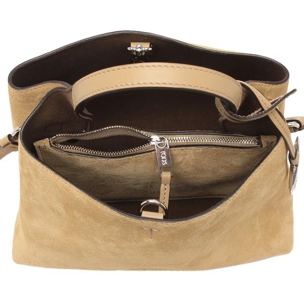 トッズ ハンドバッグ ショルダーバッグ Tタイムレス マイクロサイズ スエード ブラウン レディース TOD'S XBWAPAEL000 P3A 4L20の画像