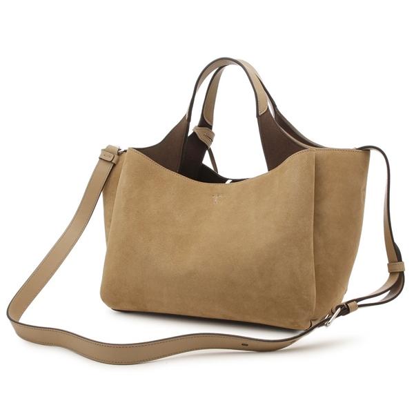 トッズ ハンドバッグ ショルダーバッグ T タイムレス スエード ミニ Tチャーム ブラウン レディース TOD'S XBWAPAFL100 P3A 4L20の画像