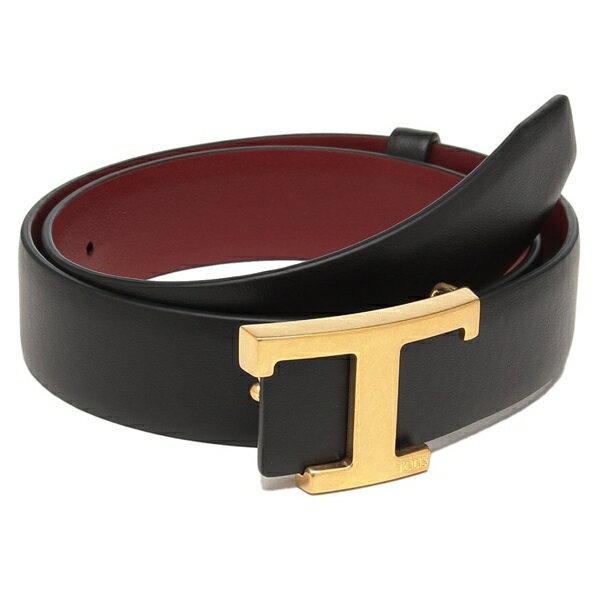 極美品　TOD‘S トッズ　ベルト　シボ革　レザー　リバーシブル　ブラック　黒 TOD'S（トッズ） ベルト Tタイムレス リバーシブル 幅3cm レディース