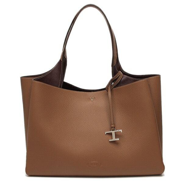 ブラウン系 ハンドバッグ チャーム付き TOD'S（トッズ） トートバッグ Tタイムレス ロゴ Tチャーム レディース