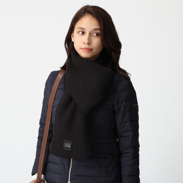 UGG（アグ） マフラー チャンキーリブスカーフ ブラック メンズ