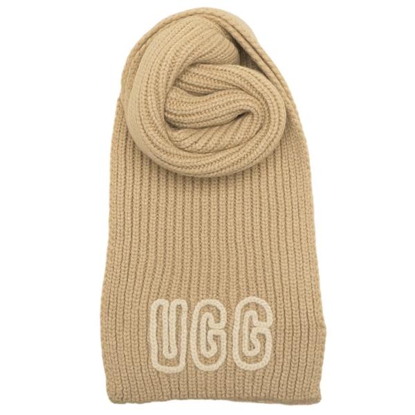 アグ マフラー チャンキー クラフテッド リブ スカーフ ニットマフラー ベージュ レディース UGG 102787 WPP アグ マフラー チャンキー クラフテッド リブ スカーフ ニットマフラー
