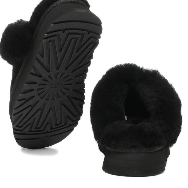 UGG ブラックファースリッパ UGG ブラックファースリッパ UGG 黒 ファー付きスリッパ
