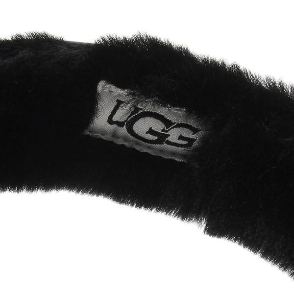 UGG Sheepskin Embroidery Earmuff BLACK アグ シープスキン