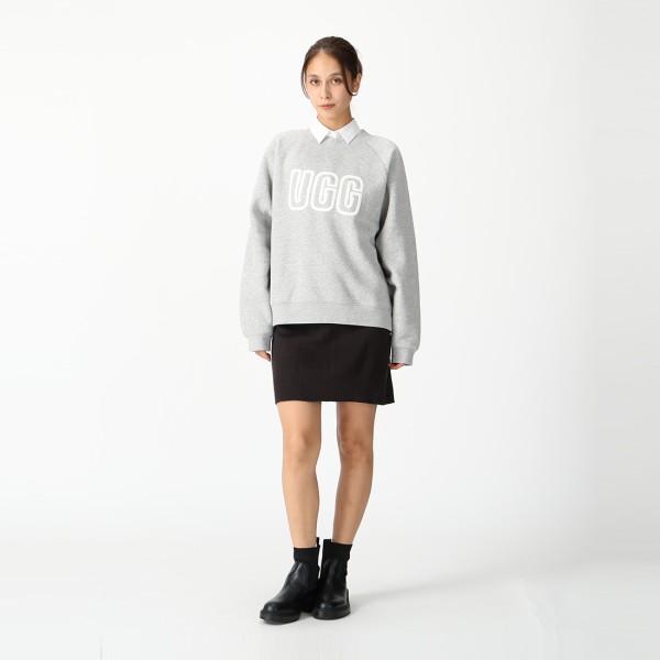 UGG ブラック ロゴスウェット UGG（アグ） スウェット ロゴ クルーネック スウェット ブラック