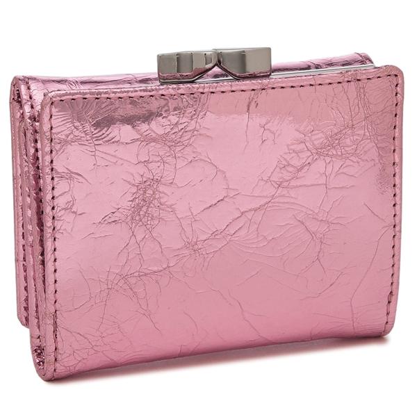 ヴィヴィアンウエストウッド 三つ折財布 がま口ポケットピンクレザー牛革 Vivienne Westwood（ヴィヴィアンウエストウッド） 三つ折り財布