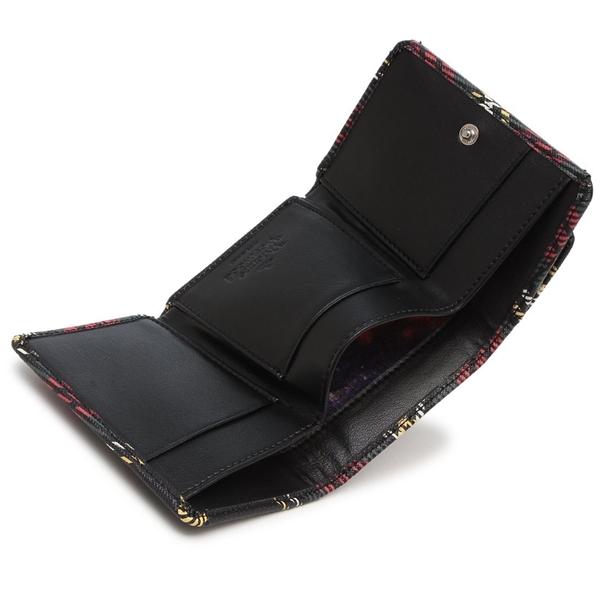 【美品】ヴィヴィアン 三つ折り財布 赤チェック柄 オーブ付き Vivienne Westwood（ヴィヴィアンウエストウッド） 三つ折り財布