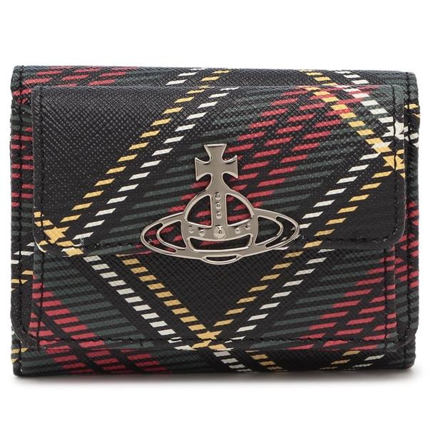 美品　vivienne westwood 三つ折り財布　ブラック　内側レッド Vivienne Westwood ミニ財布 三つ折り ウォレット コインケース