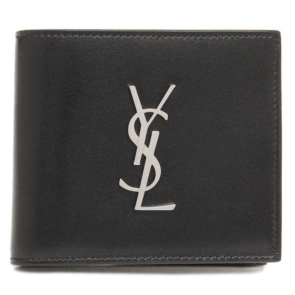 サンローランパリ 二つ折り財布 モノグラム ブラック メンズ SAINT LAURENT PARIS 463249 0SX0Eの画像