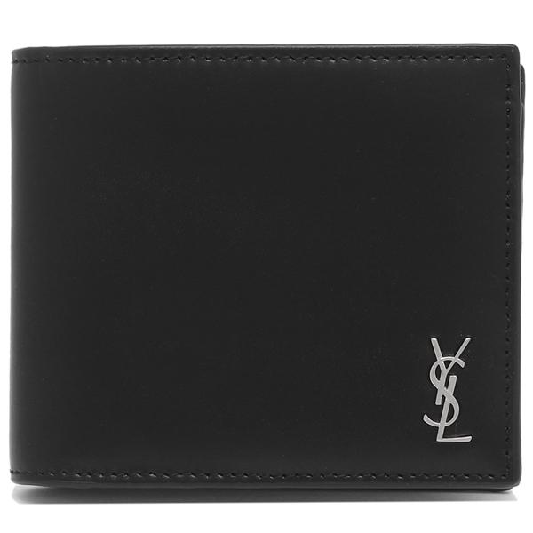サンローランパリ 二つ折り財布 タイニーカサンドラ ブラック メンズ SAINT LAURENT PARIS 607727 1JB0E 1000の画像